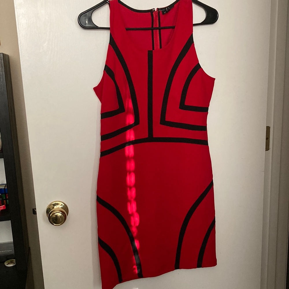 Red and black dress